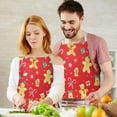 thumbnail image 3 of Red Christmas Gingerbread Man Apron-Garden Aprons for Women with Pockets-Cotton Linen Waterproof Kitchen Cooking Gardening Aprons Adjustable for Kitchen,Cooking,BBQ and Salon 32"x27", 3 of 7