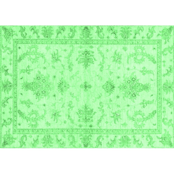 Ahgly Company Indoor Rectangle Oriental Emerald Green Traditional Area Rugs, 6' x 9'