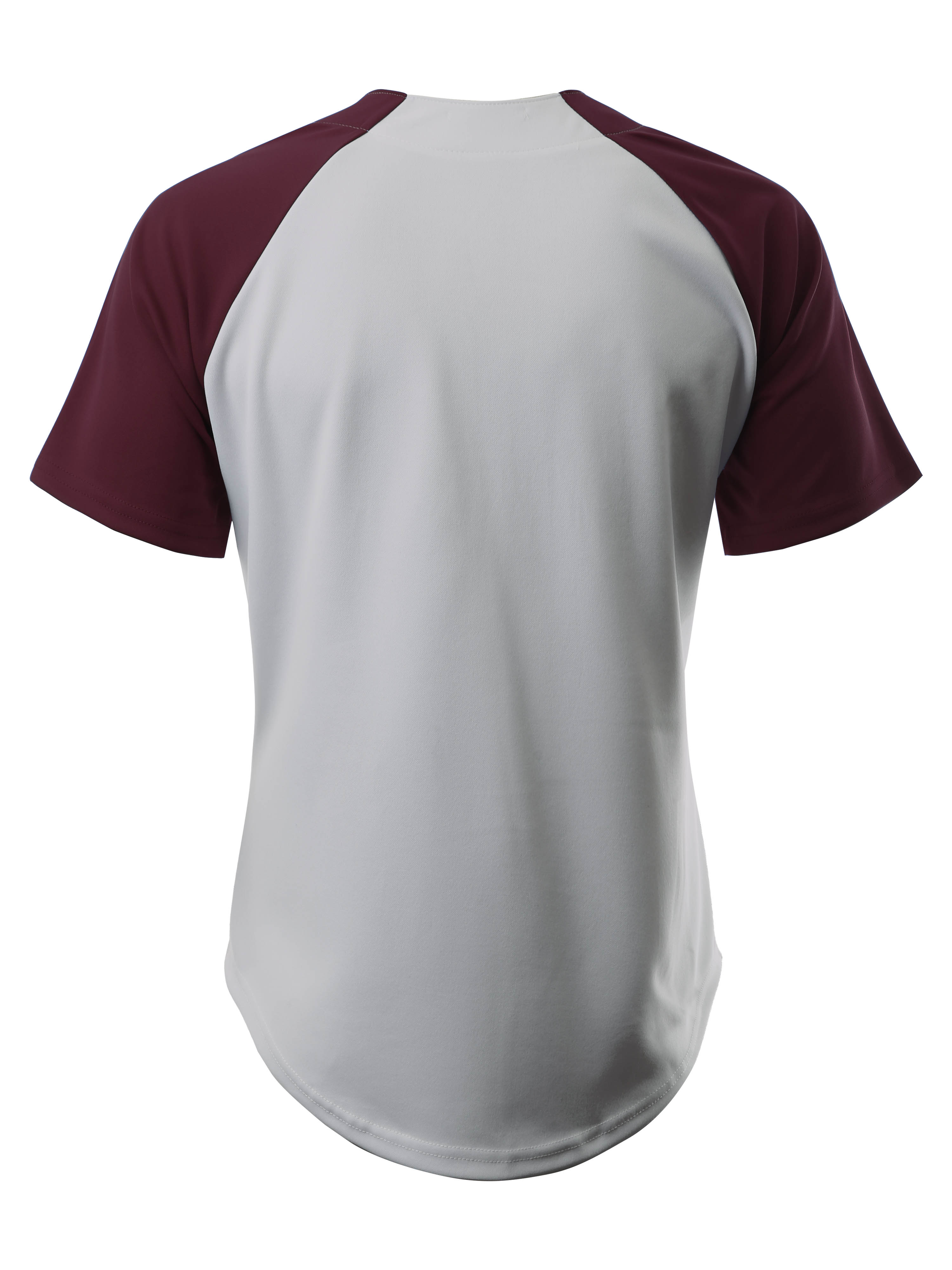 Ma Croix Men's Hip Hop Baseball Tee Button Down Street Inspired Sport Fit Two Tone Raglan Jersey