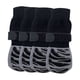 thumbnail image 2 of Conjunto de zapatos impermeables antideslizantes para perro de 4, forros para calcetines exteriores de interior con correa ajustable, suela de poliéster transpirable, negro, varias tallas, 2 of 8