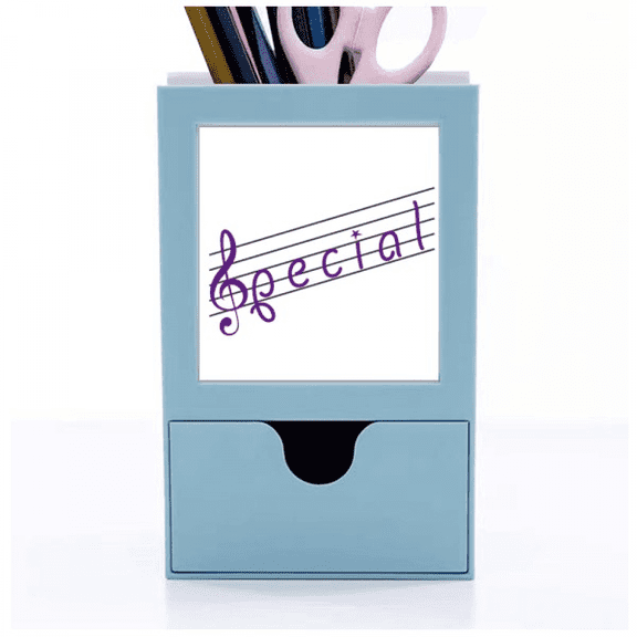 Special Staff Spectrum Musical Symbol Desk Supplies Organizer Pen Holder Card