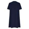 thumbnail image 6 of BLVB Casual Dresses for Women V Neck Plain Loose Summer Short Sleeve T Shirts Dress Short Lounge Dress with Pockets, 6 of 7