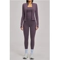 thumbnail image 3 of Top-kevin Women 3 Piece Seamless Workout Set Gym Yoga Sports Tank Top High Waisted Leggings Zip Up Jacket Activewear, 3 of 8