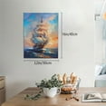 thumbnail image 2 of Xecao Sailing Ship Ocean Sunset for Ready-to-Hang Canvas Art 12x16 Inches - Waterproof HD Print Solid Wood Frame for Gifting,Vertical, 2 of 8