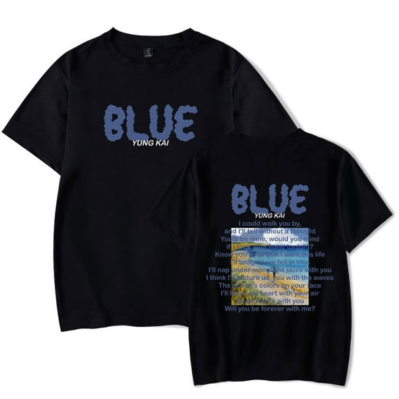 Yung Kai Merch Blue Summer Unisex Short-sleeved T-shirt Fashion Y2K Printed Casual Stylish Design Tee