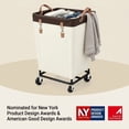 thumbnail image 3 of StorageWorks 160L Laundry Basket with Wheels, Large Rolling Hampers for Clothing Organizer, Dirty Clothes Basket for Hotel, Home, Closet, Dorm, Beige, 3 of 9