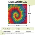 thumbnail image 2 of Colorful Tie Dye Pattern Square Fitted Tablecloth with Elastic Edge,Square Table Cover,Washable Elastic Table Cover for Home Kitchen Party Decor 34"x34", 2 of 6