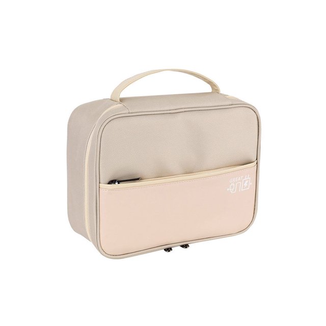 Charging Cable Case with Handle Protection Carrying Anti-lost Storage Case with Bag Storage Bags Electronics Device Organizer Outdoor Travel Beige