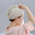 thumbnail image 3 of Hweilai 2 Pack Hair Drying Towel, Super Absorbent Microfiber Turban with Button Design for Drying Hair Quickly, 3 of 8