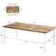 thumbnail image 2 of Yeshouse mesa de comedor rústica para 6-8 personas, rectangular y grande, con patas de metal resistentes, ideal para cocina, comedor u oficina, diseño moderno de mediados de siglo, 2 of 5