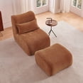 thumbnail image 3 of Modern Chenille Fabric Lounge Chair with Ottoman for Small Spaces, 26.77"×32.28"×29.13" (L×W×H), Comfortable Accent Sofa, 3 of 20