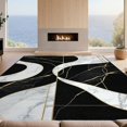 thumbnail image 2 of Design&I 8'x10' Washable Area Rug Geometric Abstract Swirl Symmetrical Vein Stripe Motif Interlocking for Living Room, Family Extra Large Skid-Resistant Low Profile, 2 of 7