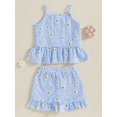 thumbnail image 2 of aturustex Little Girl 2Pcs Shorts Outfits 6M 12M 18M 2T 3T 4T Toddler Baby Daisy Plaid Print Camisole Sleeveless Vests Tops Skirt Hem + Elastic Waist  Clothes Set Beachwear for Holiday Party, 2 of 7