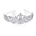 thumbnail image 2 of Sohindel Elegant Rhinestone Alloy Silver Tiara Crown with Combs, Silver, 2 of 8