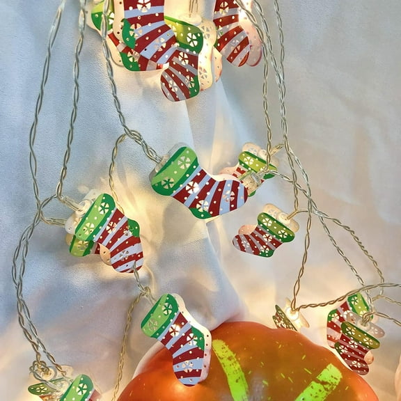 LINLIN Christmas Sock Shaped String Lights Xmas Flash Fairy Light 9.8ft 20 LED Wall Hanging Night Light for Party, Wedding, Xmas, Decoration, Gardens, Patios