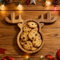 thumbnail image 4 of Christmas Kitchen Decor Platters Reindeer Dinner Plate Wooden Cheese Charcuterie Board Xmas Snack Cookies Trays Salad Charger Plates for Christmas Holiday Serving Dish Dessert Platter, 4 of 5