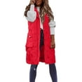 thumbnail image 1 of Gibobby Chaleco largo mujer, Chalecos casuales para mujer, chaleco largo y suave de longitud media, chaquetas de algodón de invierno, ligeras(Rojo,XG), 1 of 5