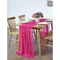 5 Pack 10Ft Fuchsia Chiffon Table Runner Sheer 29x120 Inch for Romantic