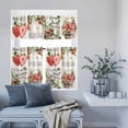thumbnail image 6 of 3 Piece Kitchen Curtains and Valances Set Strawberry Cafe Curtains 36 Inch Length Summer Fruits Green Botanical Floral Valance & Tier Curtain for Living Room Bedroom Small Window 54"x18"+27"x36"*2, 6 of 6
