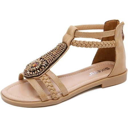 Ethnic Style Women s Summer Casual Vintage Sandals Flat Shoes Outdoor Shoes