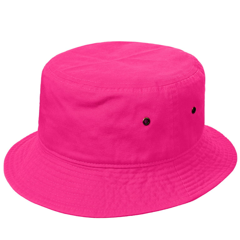 Bucket Hat for Men Women Unisex 100% Cotton Packable Foldable Summer Travel  Beach Outdoor Fishing Hat - LXL Hot Pink