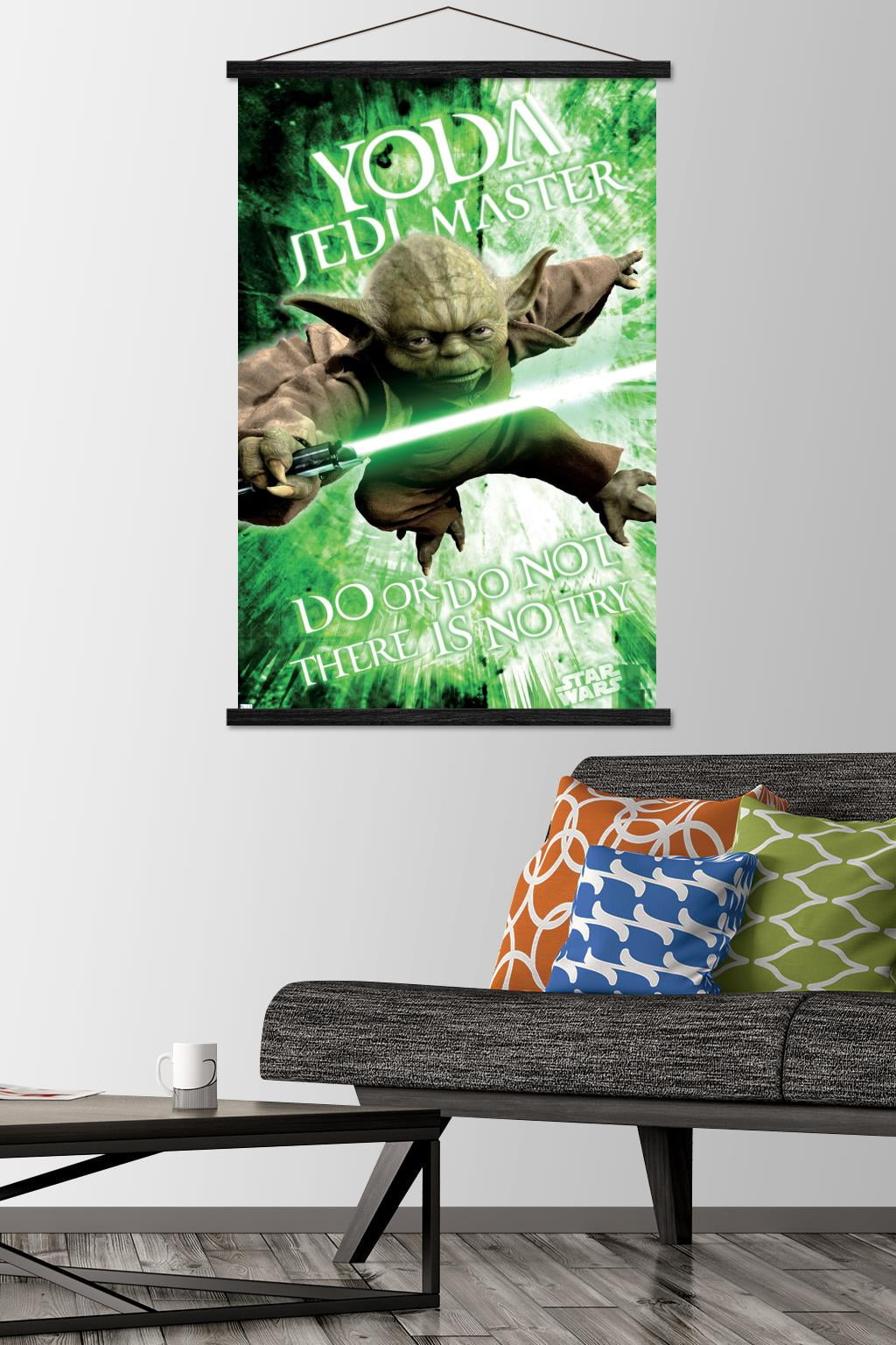 Star Wars: Saga - Yoda Wall Poster with Wooden Magnetic Frame, 22.375" x 34"