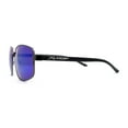 thumbnail image 4 of Xloop Sport Rectangle Metal Rim Color Mirror Officer Sunglasses Gunmetal Teal Mirror, 4 of 4