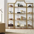 thumbnail image 4 of Crosley Furniture Aimee 3-Piece Etagere Bookcase Set - Gold and Glass, 4 of 5
