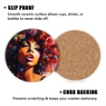 thumbnail image 3 of BaHomeck Drink Coasters Set of 4 with Holder American woman with curly hair blowing bubbles Water Absorbent Ceramic Coasters Tabletop Protection,Suitable for Various Cup ,Home Decor, 3 of 4