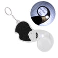thumbnail image 4 of Mini Magnifier, Premium Handheld Magnifying Glass PU Leather With Light For Seniors Reading For Low Vision For Inspection Silver,Black, 4 of 8