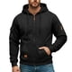 thumbnail image 4 of Ceisia Men's Long Sleeve Jacket Drawstring Full-Zip with Kanga Pocket Color Block Sweatshirts Casual Hoodies Black XL Gift, 4 of 5