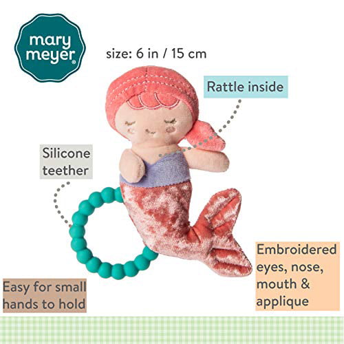 Mary Meyer Teether Baby Rattle Marina Mermaid 6-Inches 
