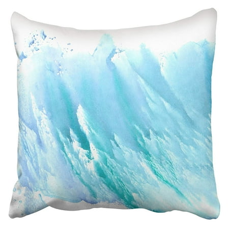 Bright Aqua Apparel - ARHOME Blue Ocean Sea Watercolor Abstract Blur Aqua Artistic Bright Brush Drawing Flow Hand Pillowcase Cushion Cover 16x16 inch