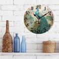 thumbnail image 3 of Wall Clock 10 Inch Silent Non-Ticking 8 Beautiful Peacock Battery Operated Rustic Retro for Living Room Home Kitchen Bathroom, 3 of 7