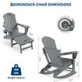 thumbnail image 2 of 4-in-1 Adirondack Rocking Chair, HDPE All Weather Outdoor Adirondacks Rocking Chair with Retractable Ottoman ＆ 2 Cup Holders, Multifunctional Patio Chair for Porch, Backyard, Pool, 2 of 8