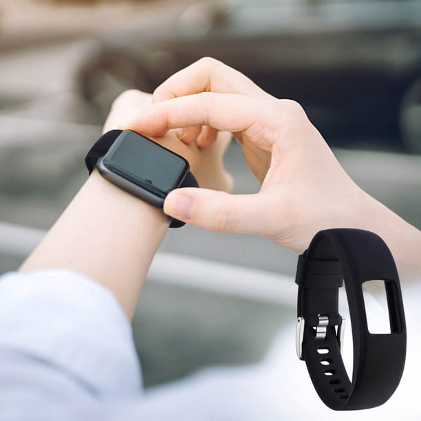 Correa de reloj de silicona brillante compatible con la generación Fit 4 | Pulsera de patrón de repuesto con hebilla metálica | Longitud ajustable de 230 mm | Accesorio duradero de moda | 1 Paquete