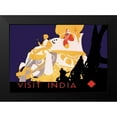 thumbnail image 2 of Vintage Elephant 14x11 Black Modern Framed Museum Art Print Titled - Visit India, 2 of 5