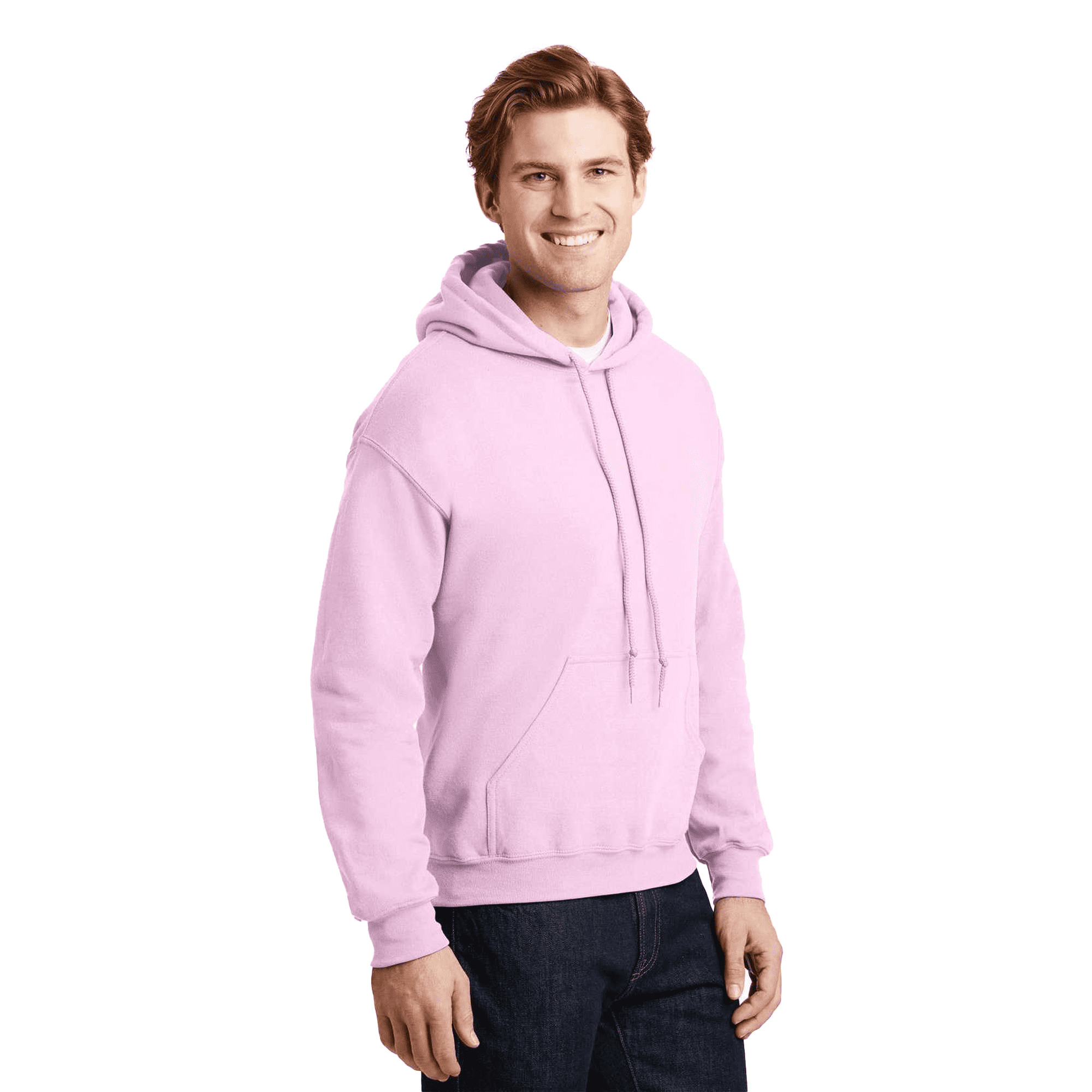 Gildan Men's Hooded Sweatshirt Light Pink with Pocket, Size-2XL - Fleece Cozy Heavy Blend 50/50 Cotton/Polyester | Casual Hoodie, 8 oz
