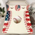 thumbnail image 2 of Castle Fairy Boys Girls Baseball Gamer Twin Sheet Sets,Vintage USA Flag Bedding, 2 of 7