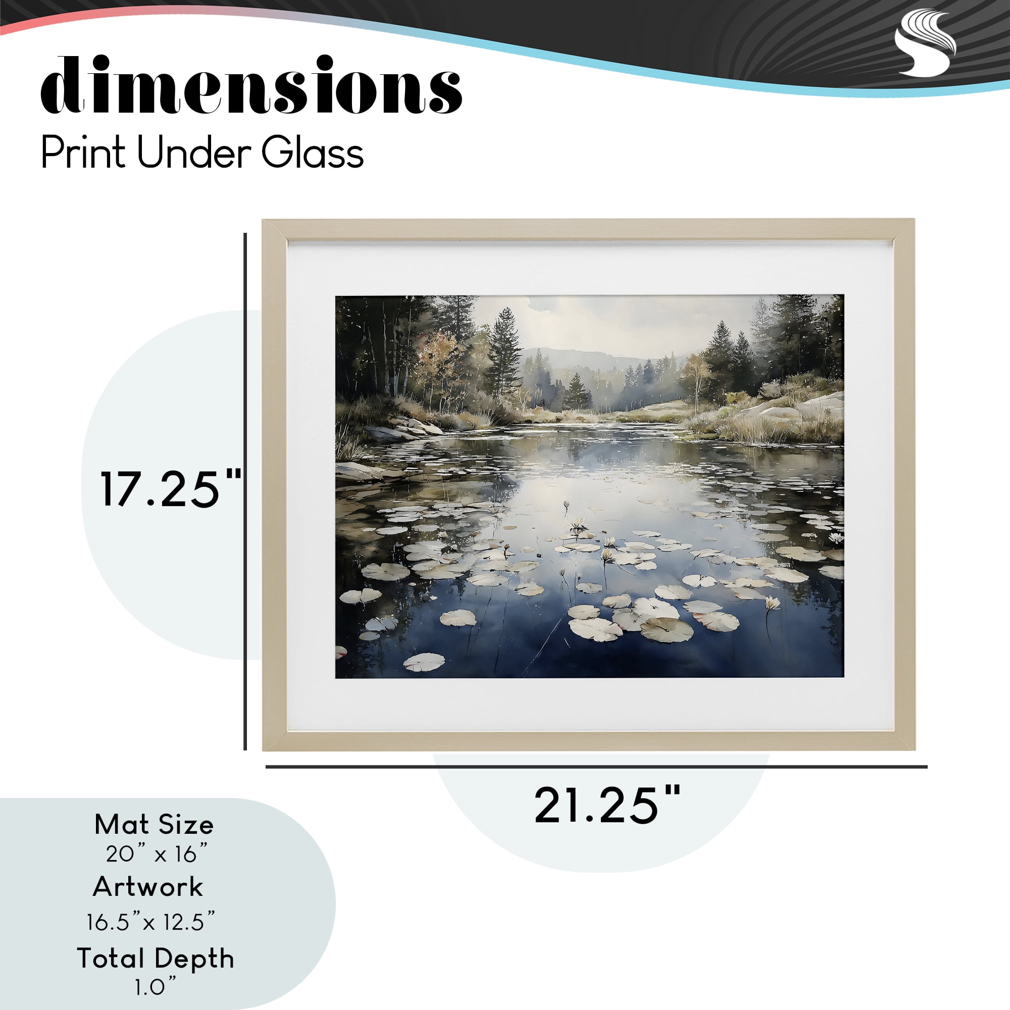 Stupell Industries Still Pond with Morning Reflections Birch Framed Print Under Glass, design by Franklyn Gregory