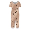 thumbnail image 5 of Asgosdo Womens Pajamas Sets Short Sleeve Print V Neck Loungewear and Capri Pants with Pockets Cozy Casual Sleepwear, 5 of 5