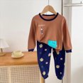 thumbnail image 2 of TOWED22 Toddler Girls Boys Pajamas Funny Graphic Cotton Pjs Jammies Fall Winter Long Sleeve Sleepwear Sets 6-24 Months 2t 3t 4t 5t 6t 7t 8t 9t Children(Brown,2-3 Y), 2 of 5