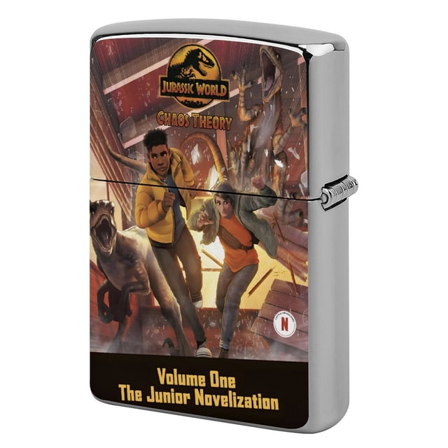 Jurassic World: Teoría del caos-theme Copper Metal Lighter Shell, Premium Replacement Refillable Lighter Case with Durable Metal Construction, Compatible with Zippo and Most Standard Lighter Models