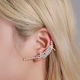 thumbnail image 4 of Naierhg 1Pc Women Rhinestone Flower Butterfly Ear Stud Cuff Clip Earring Helix Jewelry, 4 of 8