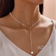 thumbnail image 2 of Elegante Collar De Perlas Con Colgante De Lazo Para Mujer , Cadena De Clavícula Estilo Coreano Y Japonés, 2 of 4