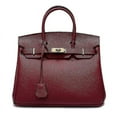 thumbnail image 1 of Bolso Birkin con patrón de lichi a la moda de piel de vaca de primera capa para mujer, 1 of 4