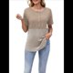 thumbnail image 2 of Blusas de Corta con Cuello Redondo y Botones para Mujer, y Verano 2025 Caqui M, 2 of 10