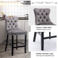 thumbnail image 7 of DONICK Velvet Counter Height Bar Stools Set of 6,Button Tufted Back Bar Chair Nailhead Back Pull Tab Wooden Leg(Gray), 7 of 7