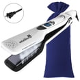 thumbnail image 2 of Plancha con Placas de Cerámica TitaniumSteamWhite 1Pza Plancha Blanco Bolsa Azul 110-240V 160-230°C Placa 100mm x 42 mm, 2 of 2