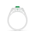 thumbnail image 2 of ANGARA Natural 1 Ct Aeon Vintage Style Emerald Halo Engagement Ring with Milgrain in 14K White Gold for Women (Size-7x5mm) | May Birthstone, Anniversary, Jewelry Gift for Women | Natural Emerald Ring, 2 of 10